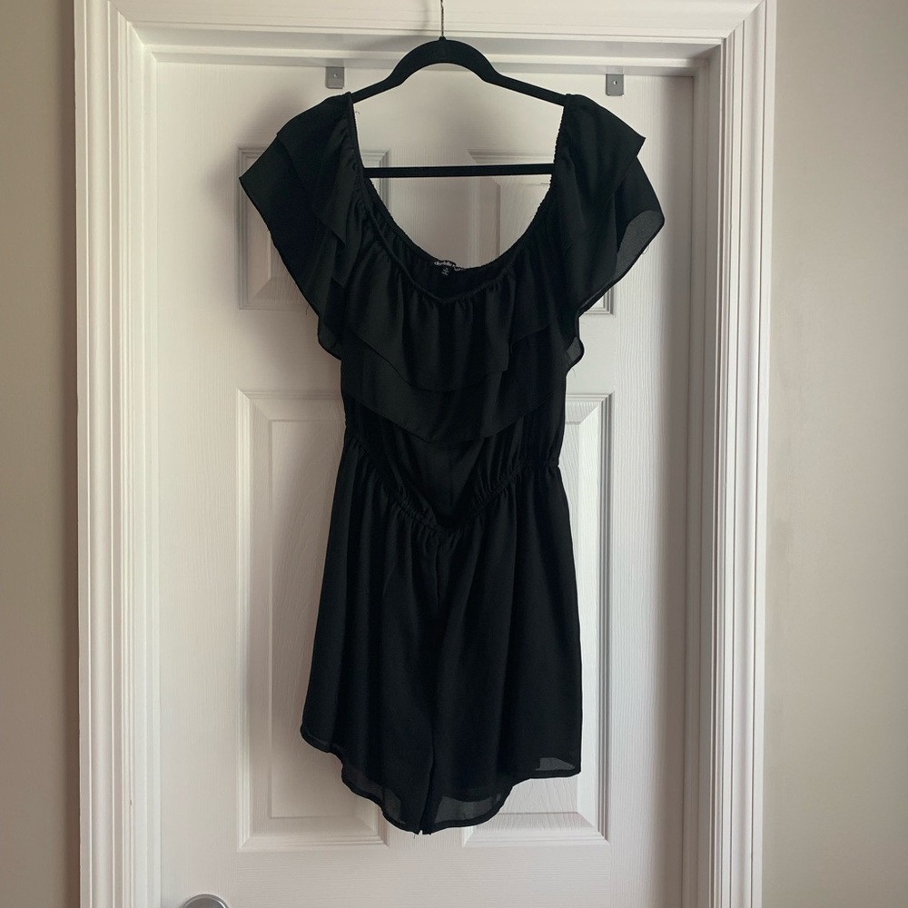 Black plus size romper